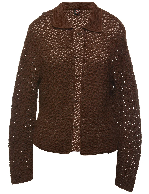 Special Offer Crochet Summer Knit Cardigan - L