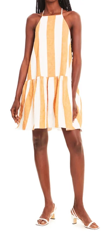 Price Slash Amy Dress In Ginger And Ivory