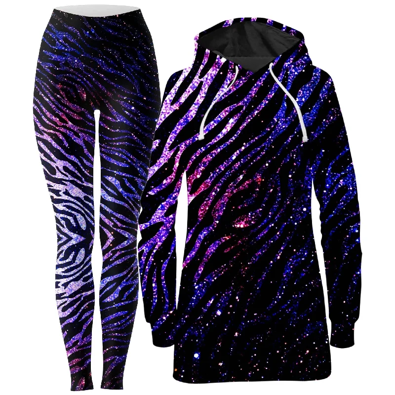 The Best Prices Zebra of the Night Hoodie Dress and Leggings Combo