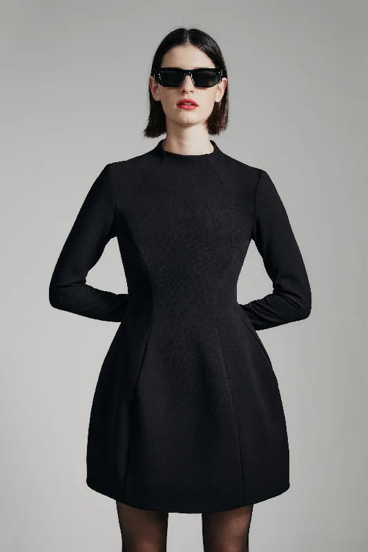 Price Drop Delphi Long Sleeve Mini Dress - Black