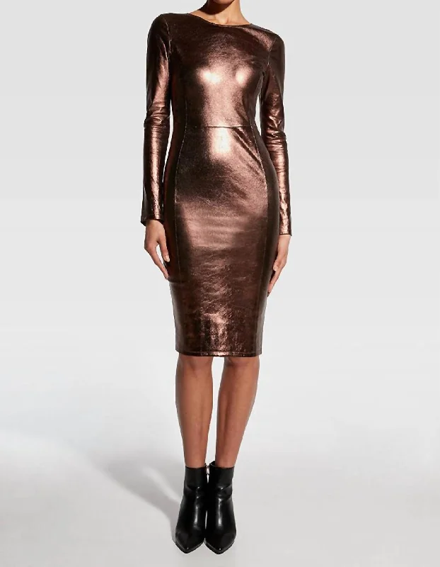 Online Specials Mrs. Smith Leather Dress In Bronze