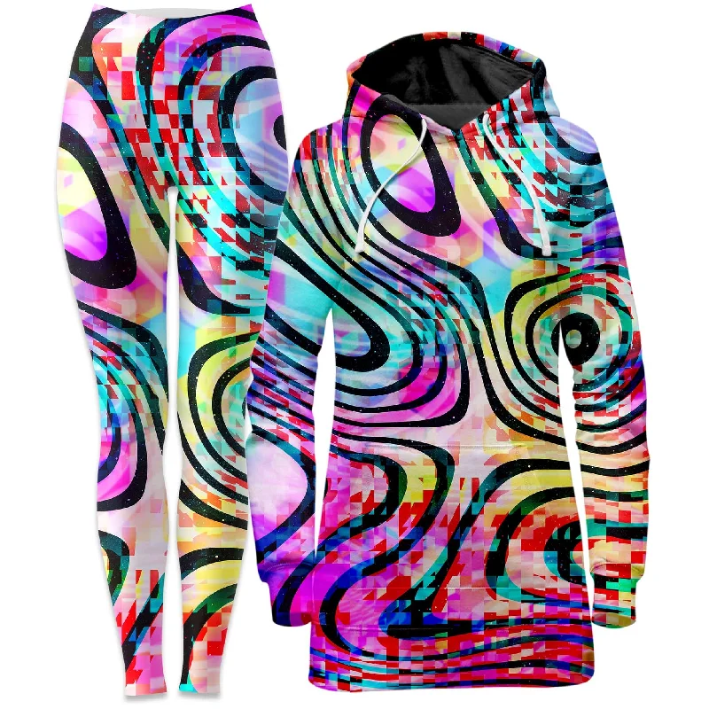 Sneak Peek Sale Psytrance Hoodie Dress and Leggings Combo