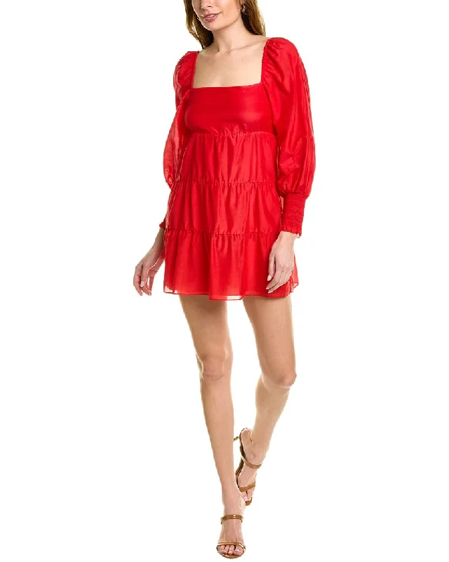 Bonus Savings alice + olivia Rowen Silk-Blend Mini Dress