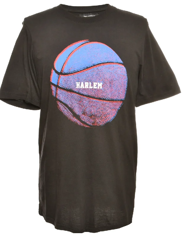 Instant Savings Black Printed T-shirt - M