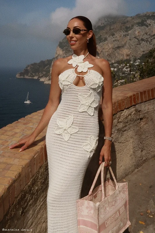 Price Rollback Kyla Floral Crochet Maxi Dress - Ivory