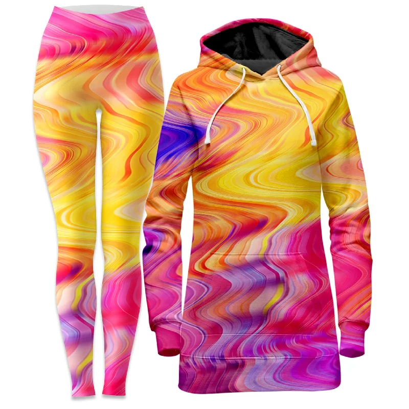 Customer Appreciation Sale Psychedelic Aftershock Hoodie Dress and Leggings Combo