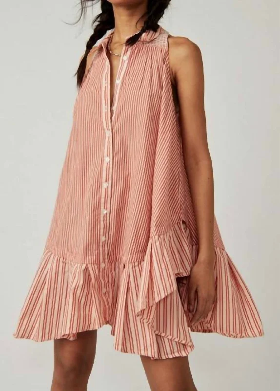 Big Discounts Be Real Mini Dress In Rust Combo