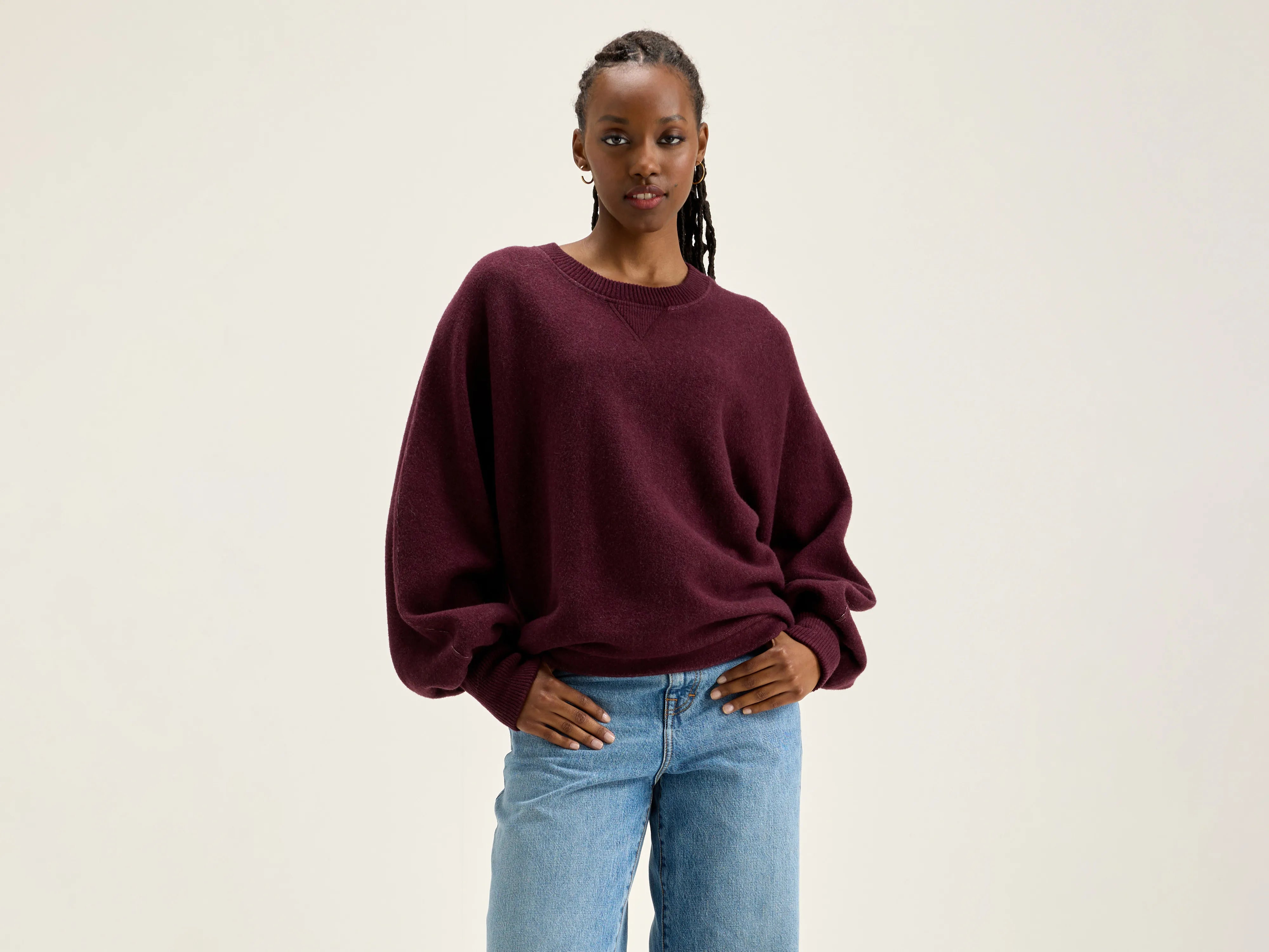 Closeout Milos crew-neck sweatshirt (242 / W / WINE)
