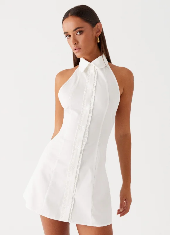 Weekend Deal Dallas Collared Mini Dress - White