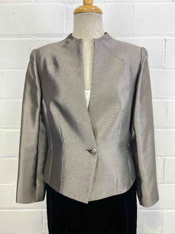 Overstock Sale Vintage 1990s Sunny Choi Grey Silk Blazer, S-M