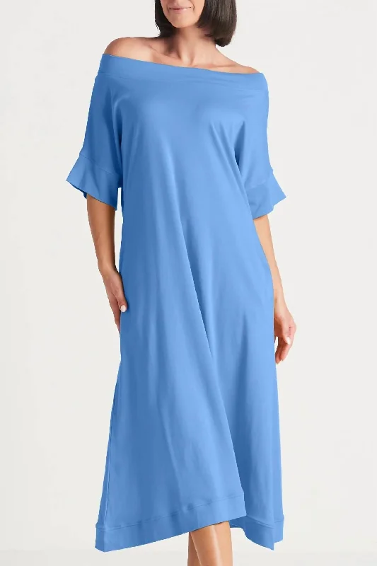 Reduced Prices Pima Cotton Tokyo Dress In Cornflower