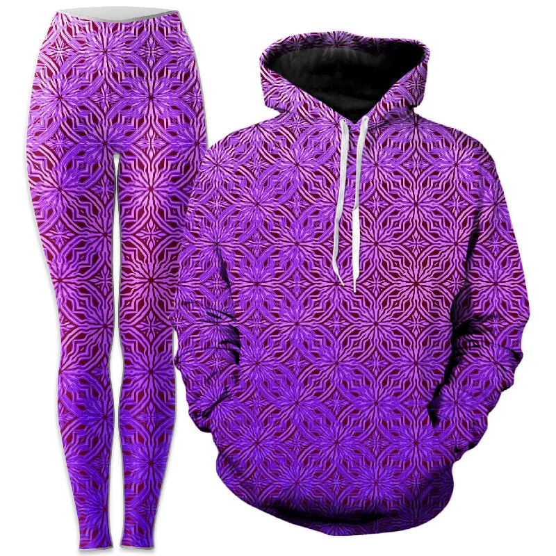 Limited Time Psy Mosik Magenta Hoodie and Leggings Combo