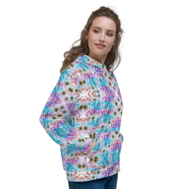 Fantastic Offers Floral Print Unisex Hoodie, Flower Print Women's Sweatshirt For Men or Women-Made in EU