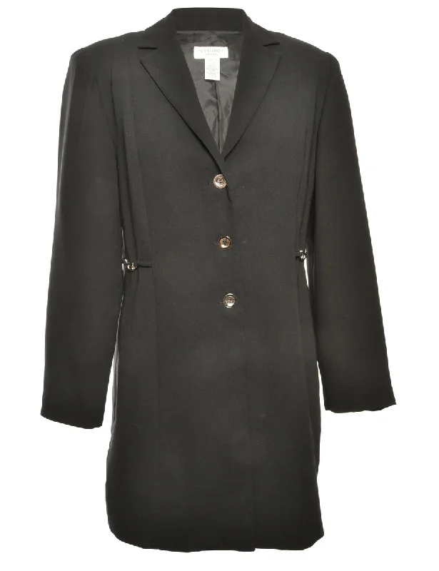 Price Drop Button Front Black Jacket - M