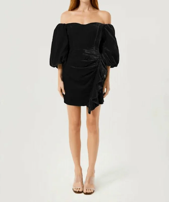 Deep Discounts Adrian Dress In Jet Black