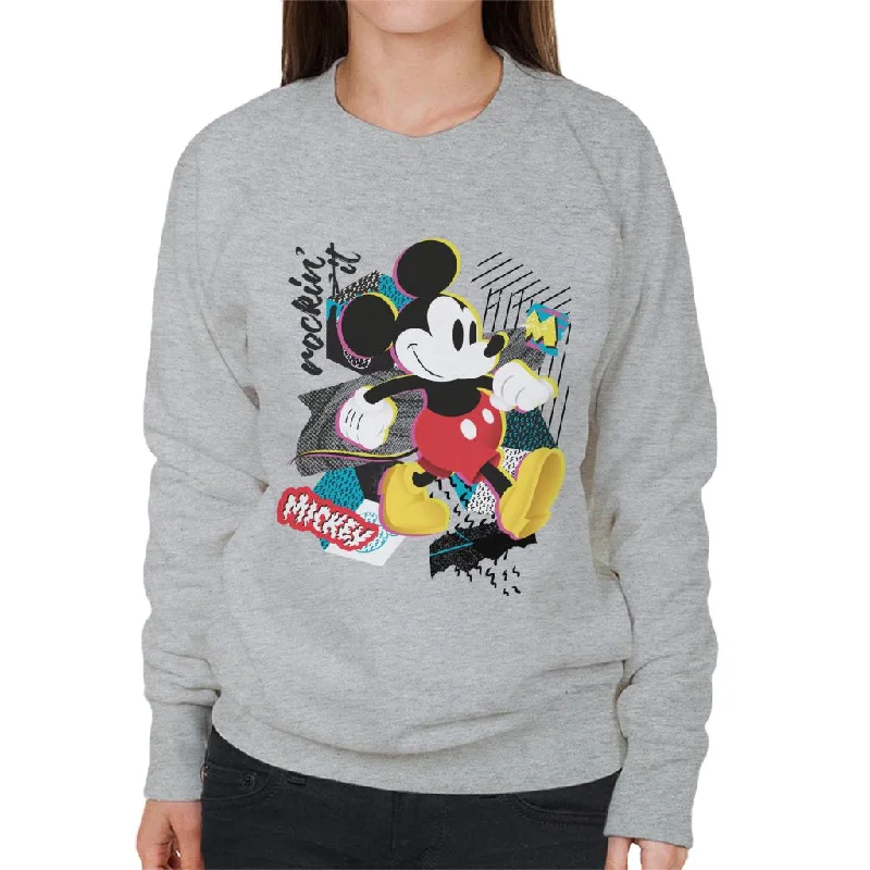 Blowout Deals Disney Mickey Mouse Rockin It Retro Women's Sweatshirt