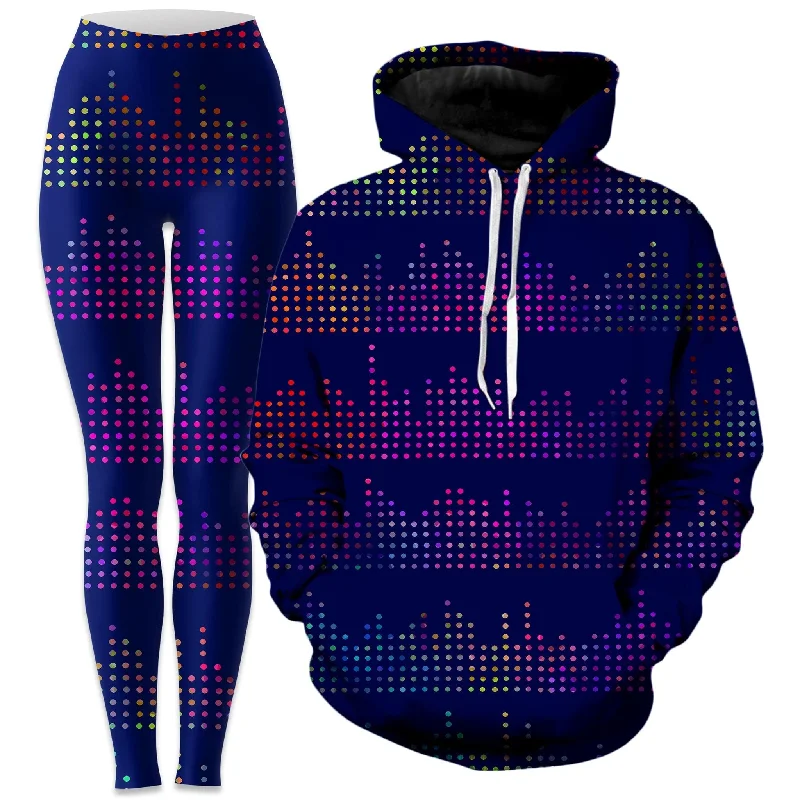 Act Now Techno Equalizer Bars Hoodie and Leggings Combo