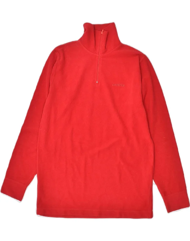 Super Sale INVICTA Womens Zip Neck Fleece Jumper UK 12 Medium Red Polyester