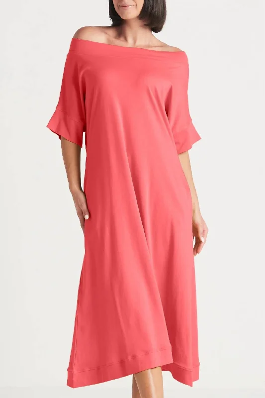 Exclusive Deal Pima Cotton Tokyo Dress In Watermelon