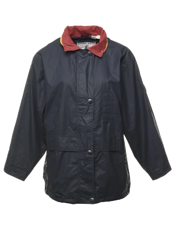 Buy More, Save More Zip Front Blue Raincoat  - M