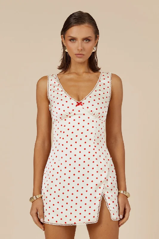 Price Cut TERESA MINI DRESS - WHITE DOT
