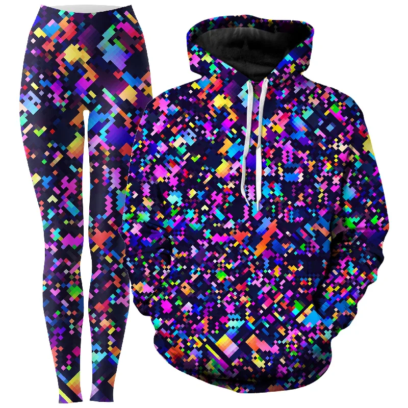 Daily Deals 8-Bit Confetti Hoodie and Leggings Combo