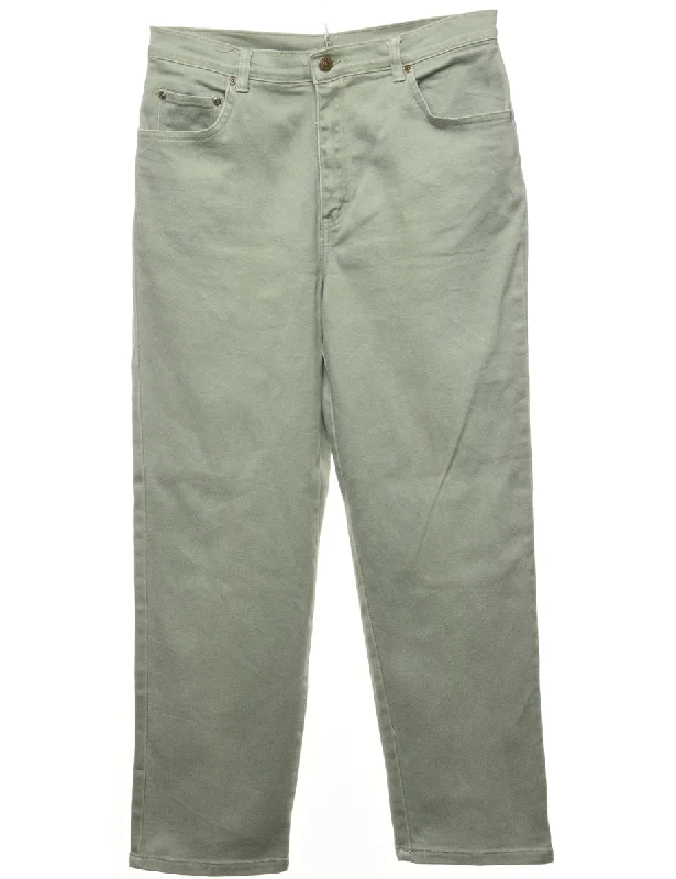 Overstock High Waist Tapered Light Green Jeans - W31 L28