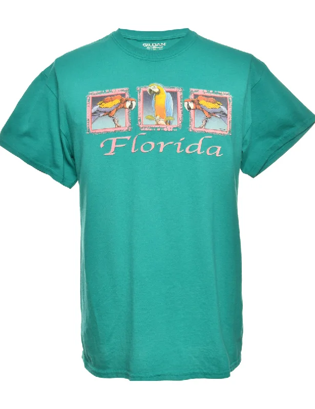 Closeout Sale Florida Teal Gildan Printed T-shirt - M