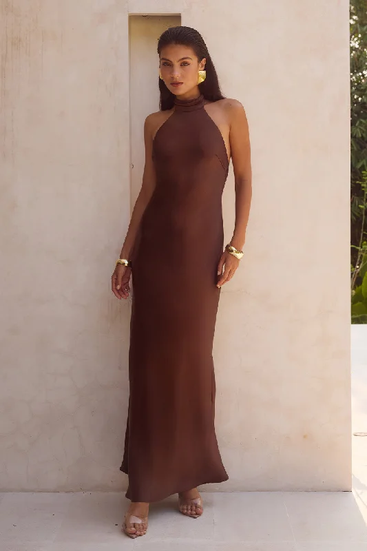 Inventory Reduction BRIGITTE MAXI DRESS - CHOCOLATE