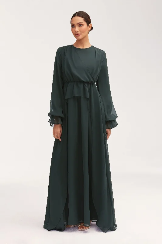 Super Deal Aara Chiffon Maxi Dress -  Emerald