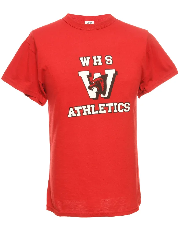 Deal Dash Red Russell Athletic Printed T-shirt - M