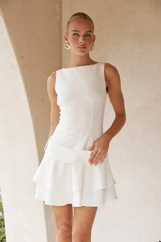 Fantastic Offers FAWN MINI DRESS - WHITE