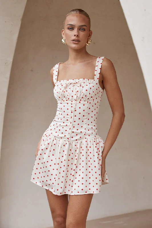 Limited Stock SANTORI MINI DRESS - RED POLKA