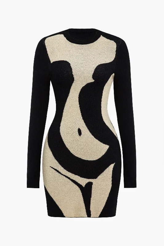 Exclusive Preview Contrast Sweater Dress
