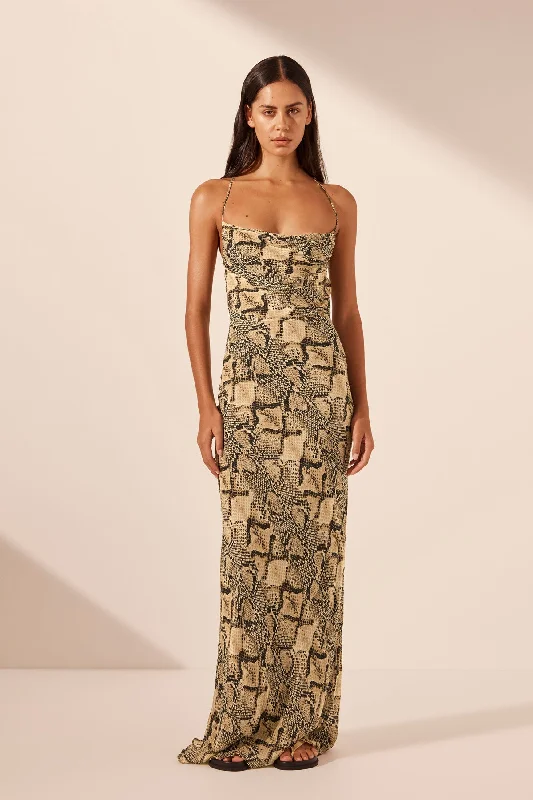 Flash Sale HADIYA LACE BACK BIAS MAXI DRESS