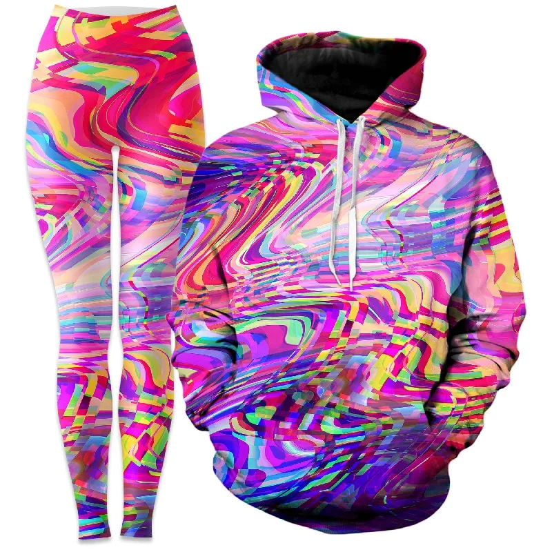 Super Deal Glitch Waves Hoodie and Leggings Combo