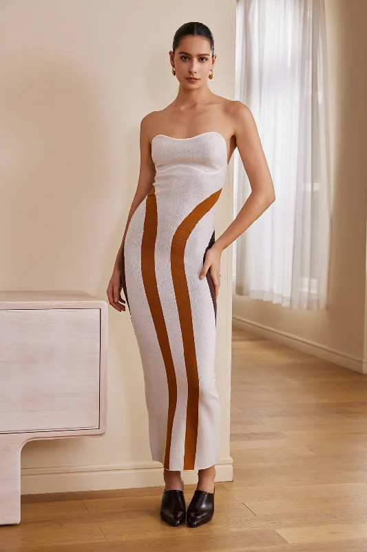 Weekend Deal Color Block Print Knit Slip Maxi Dress