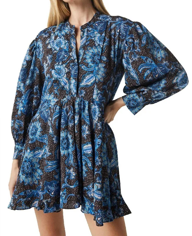 TIME-Limited Offer Nolan Dress In Blue Sunflowers