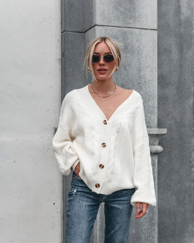 Quick Sale Camden Button Down Cardigan - Cream