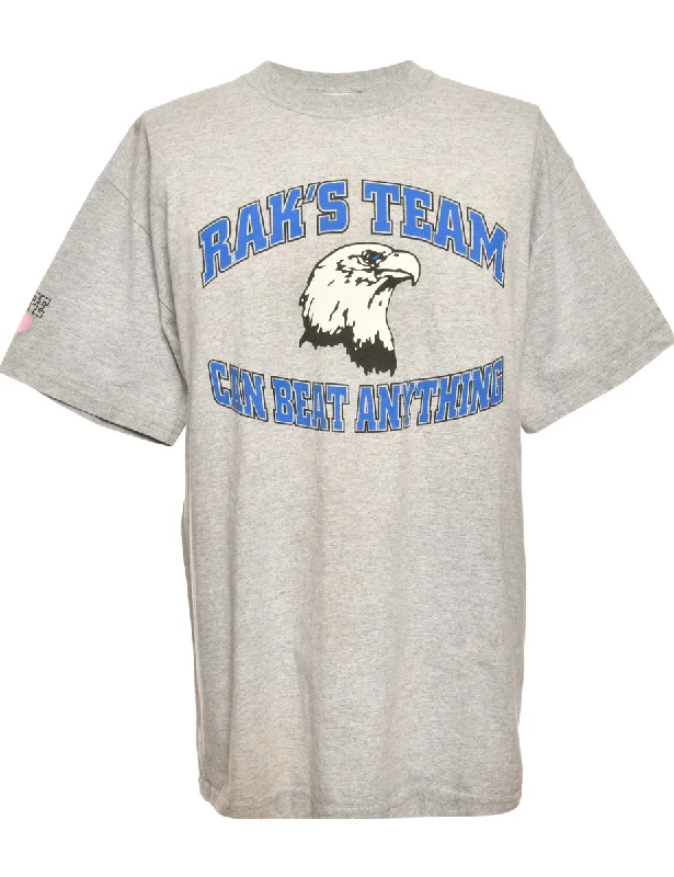 Super Deal Rasks Bean Grey Printed T-shirt - L