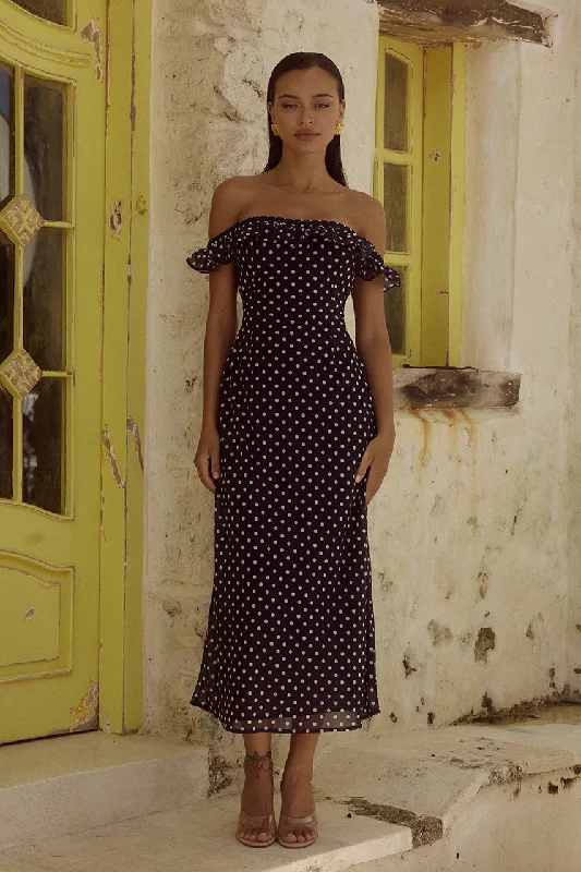 Early Bird Discount LAYANA MIDI DRESS - BLACK/WHITE