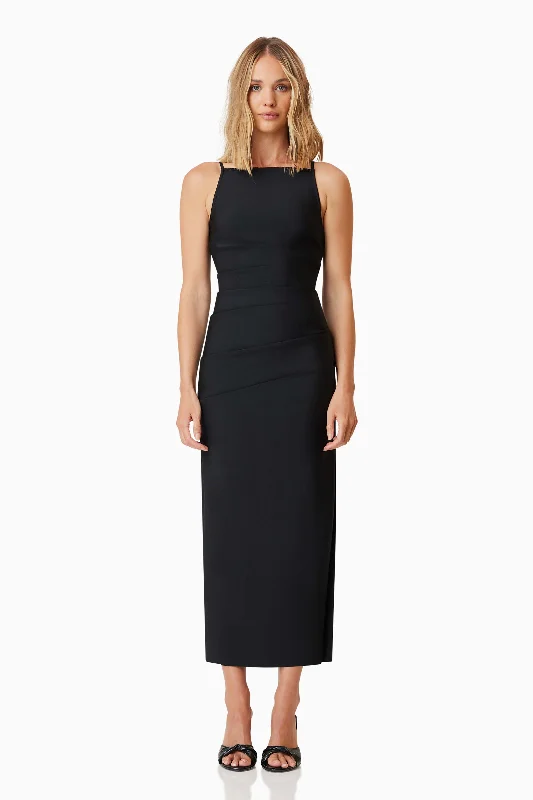Special Price Rose Midi Dress - Black