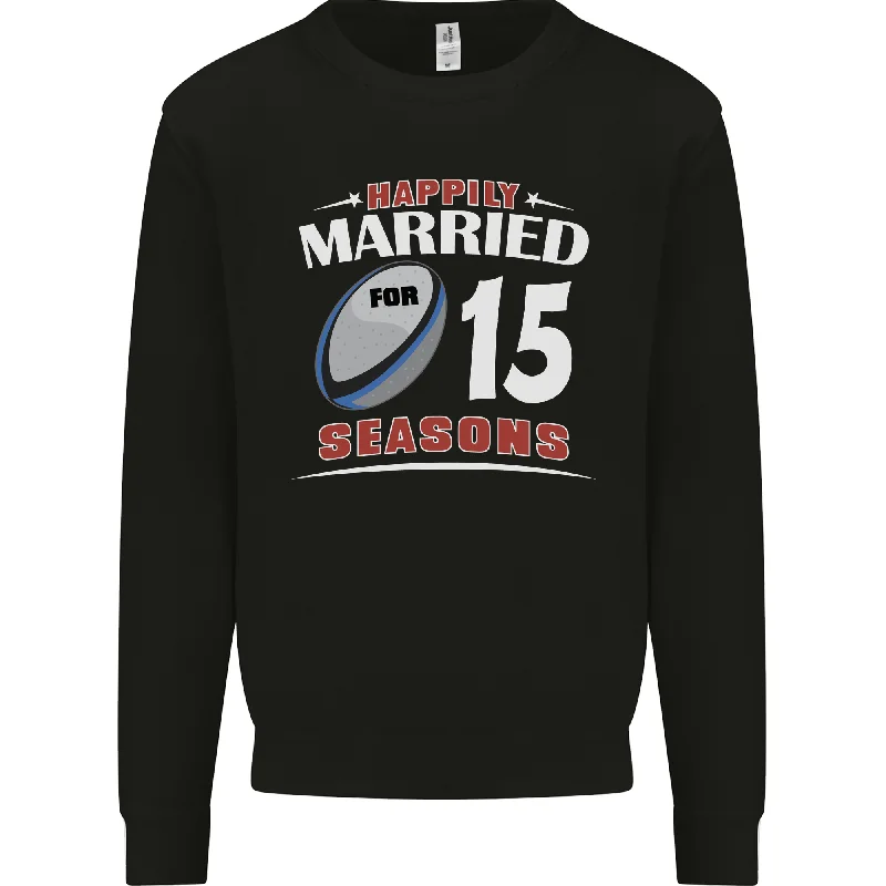 Special Buy 15 Year Wedding Anniversary 15th Rugby Mens Sweatshirt Jumper