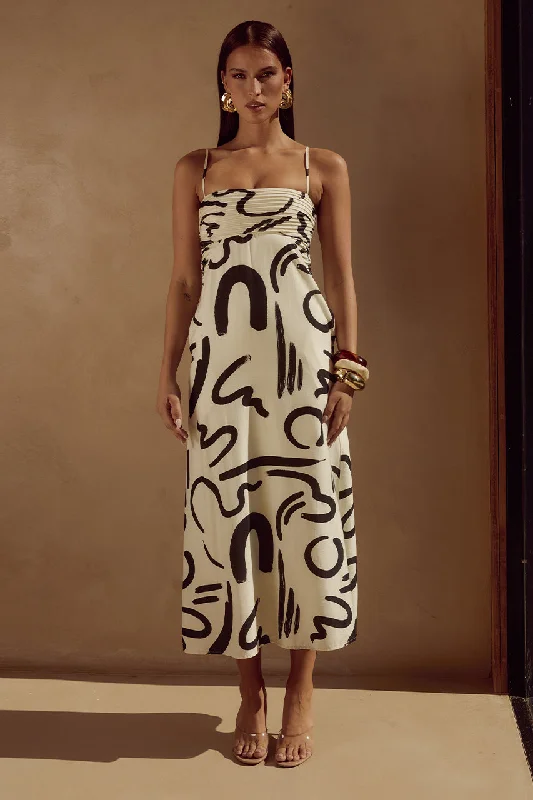 Deal Mania INEZ MIDI DRESS - YORK SAND