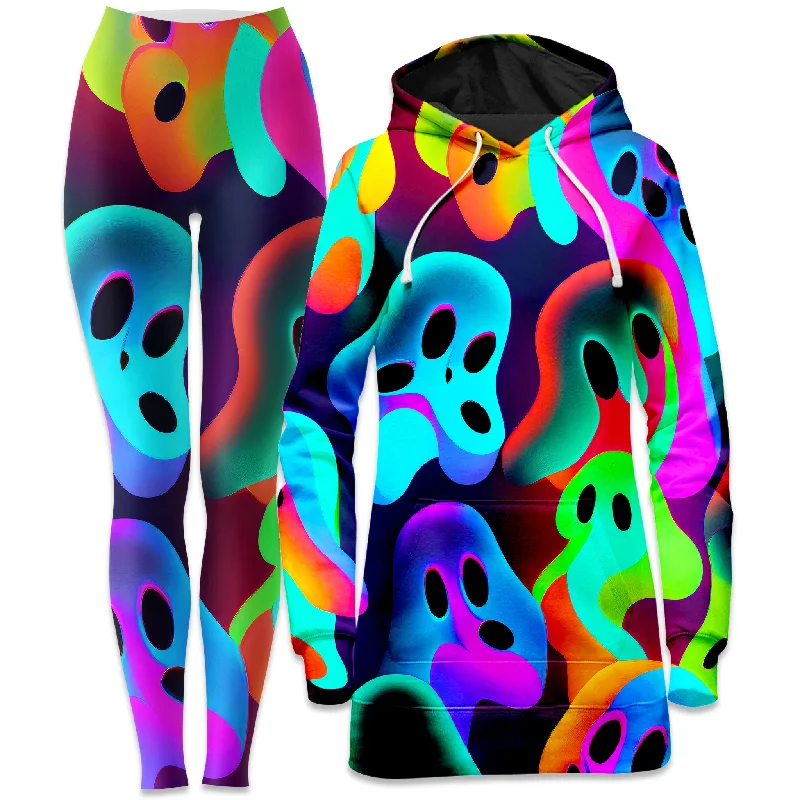 Shop and Save Ghostly Hoodie Dress and Leggings Combo