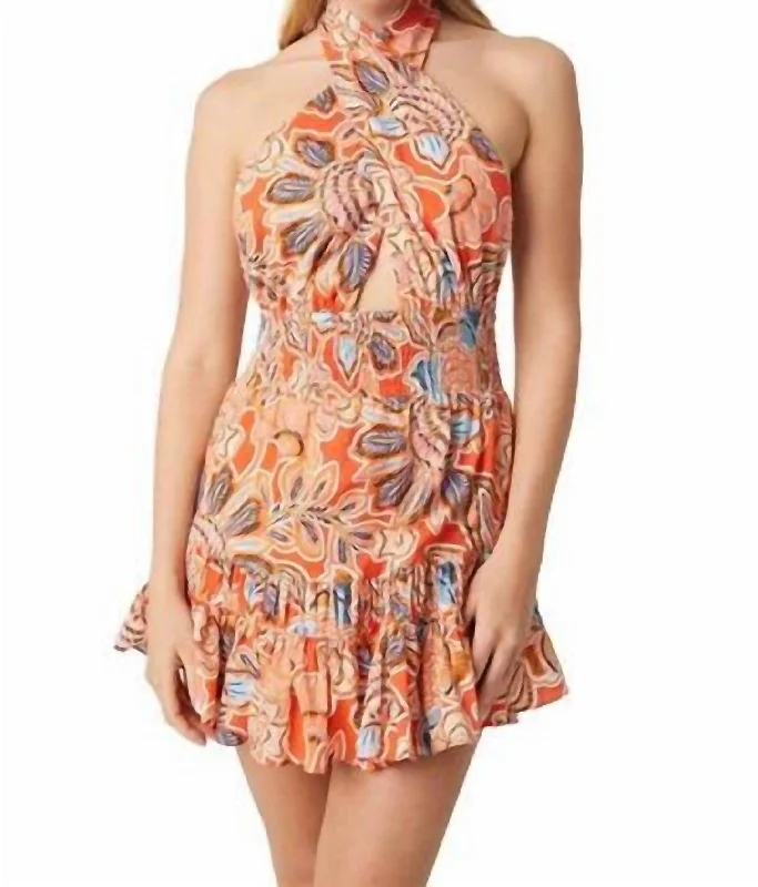 Limited Availability Tula Dress In Tangerine Flora