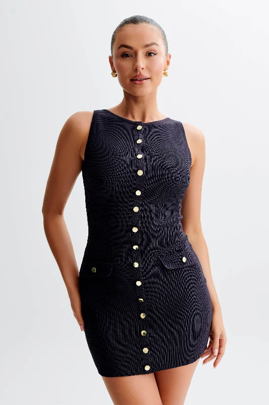 Referral Discount Sawyer Knit Mini Dress - Charcoal
