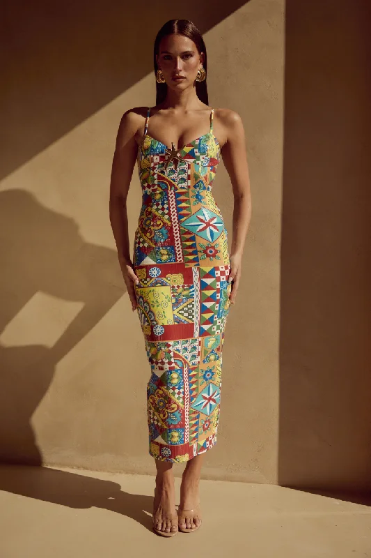 Closeout Sale BENITO MIDI DRESS - PHAEDRA PRINT