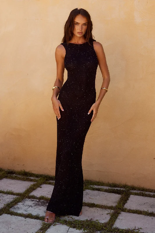 Act Fast ADRIANA MAXI DRESS - BLACK