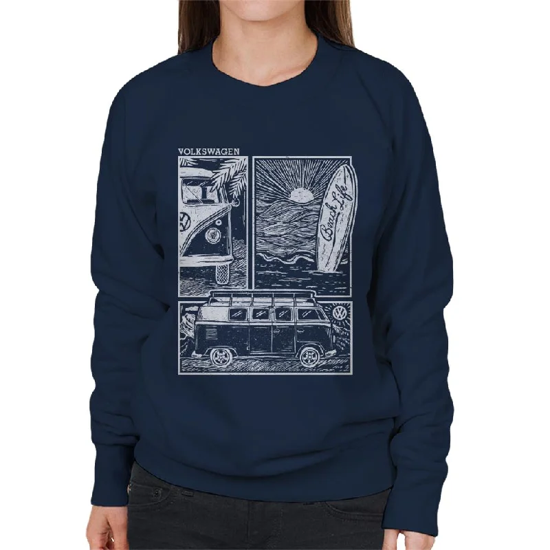 Sneak Peek Sale Volkswagen Camper Beach Life Doodle Women's Sweatshirt